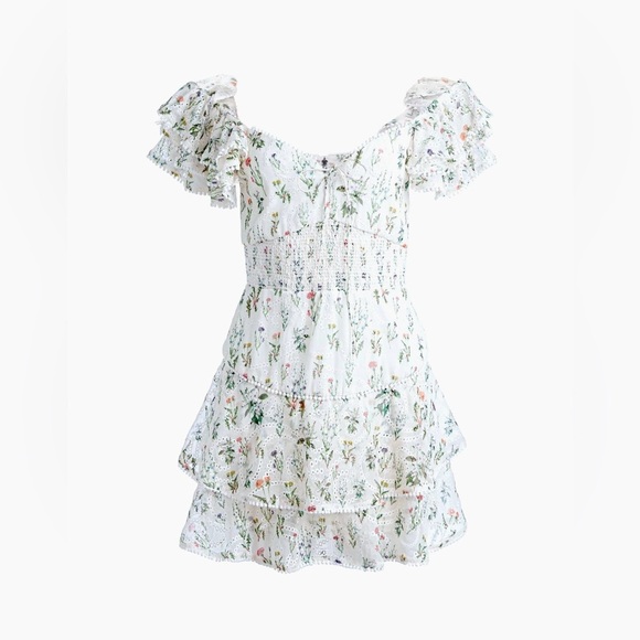 Alice + Olivia Floral Ruffle Mini Dress - Picture 5 of 10